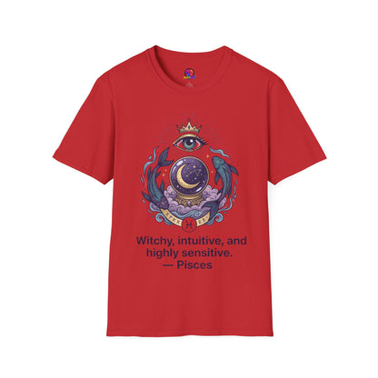 Pisces Mystic Eye T-Shirt — Witchy Astrology Moon & Crown Design