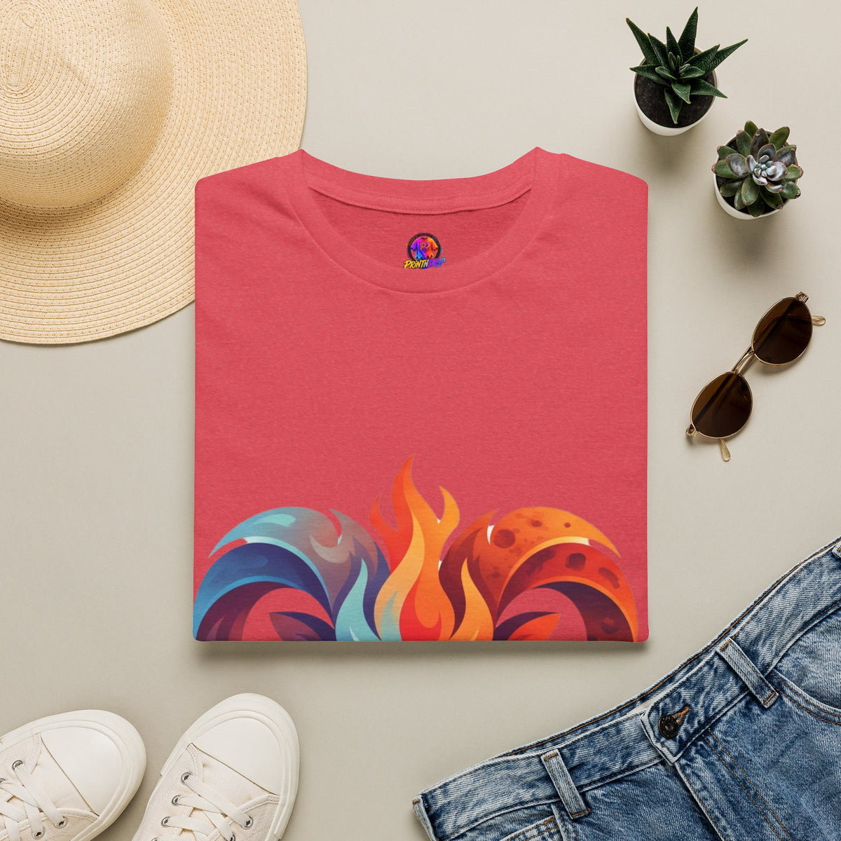 Aries Zodiac Ram Head Flame Graphic T-Shirt — Bold Aries Zodiac Tee