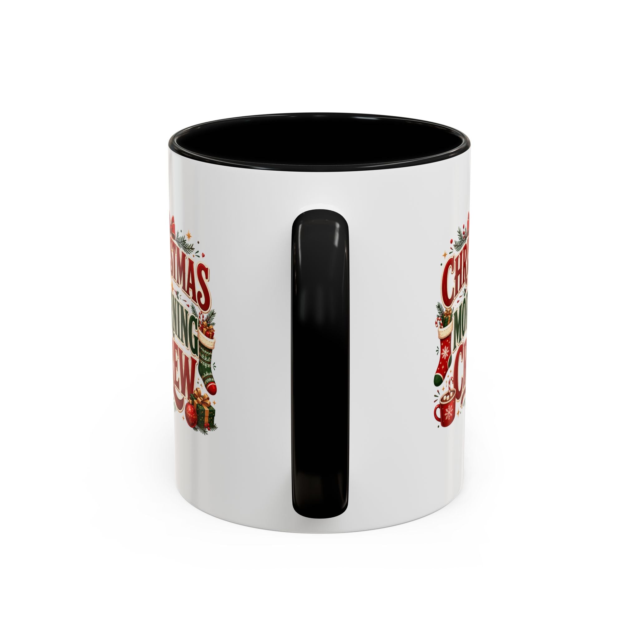 Christmas Morning Crew Accent Coffee Mug – Holiday Coffee Cup