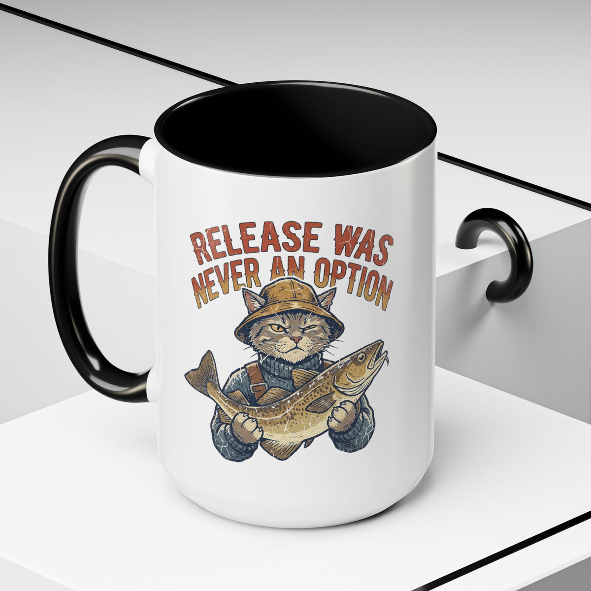 "Release Was Never An Option" Funny And Witty Accent Coffee Mug (11, 15oz)