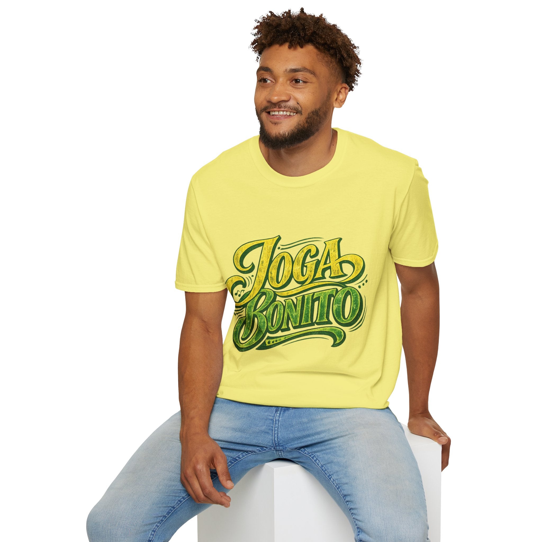 Brazil T-Shirt — 'Joga Bonito' Vintage Soccer Script Tee