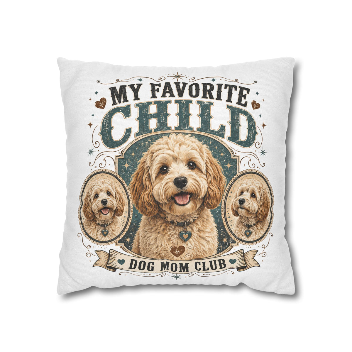 My Favorite Child Dog Mom Club Pillowcase Milo Bailey Dog Dad Mom — Doodle Pet Lover Decorative Throw Pillowcase