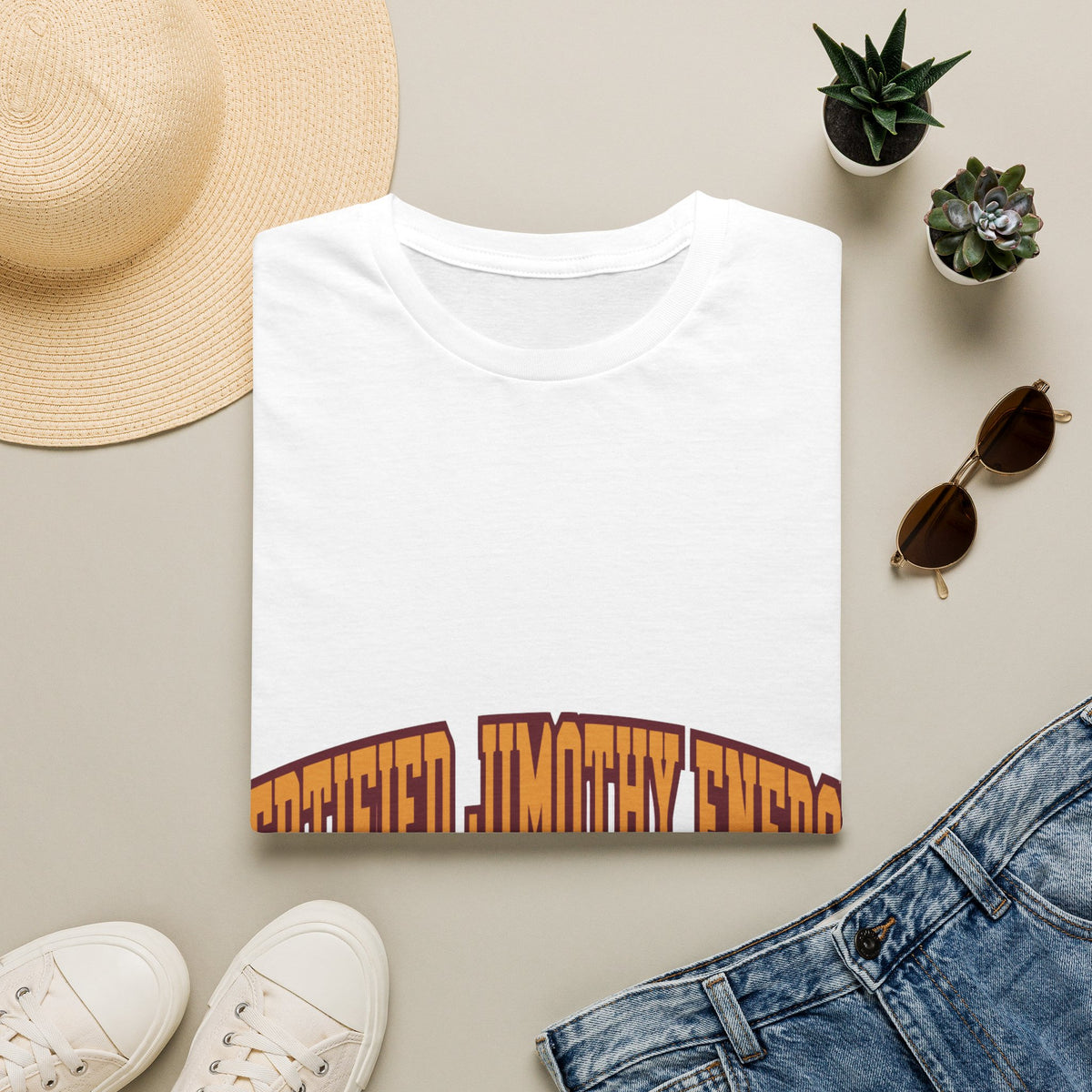 "Certified Jimothy Energy" Varsity Paw Print Graphic Tee - Trending Now - September 2026