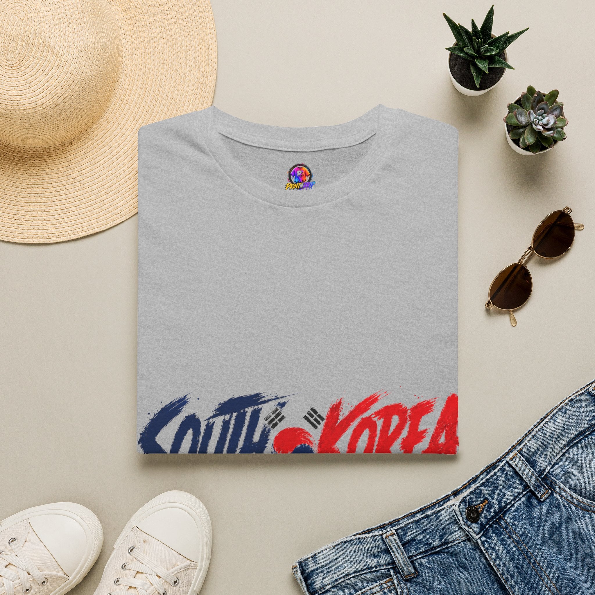 South Korea Flag Brushstroke T-Shirt — Patriotic Korean Travel Tee