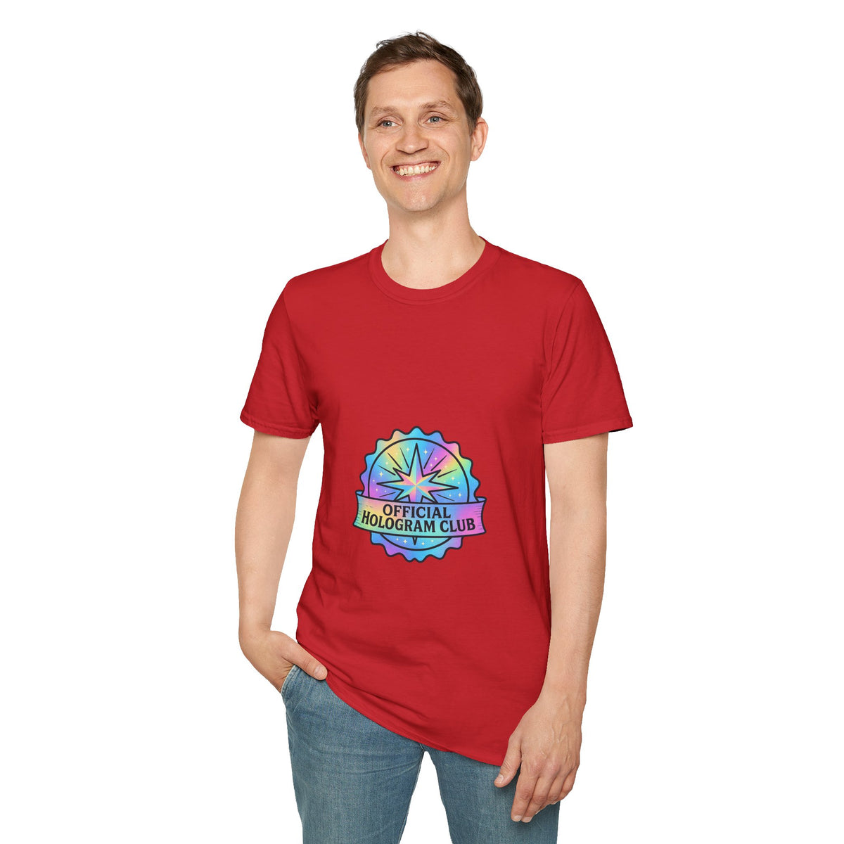 Official Hologram Club Rainbow Holographic T-Shirt - Trending Now - October 2026