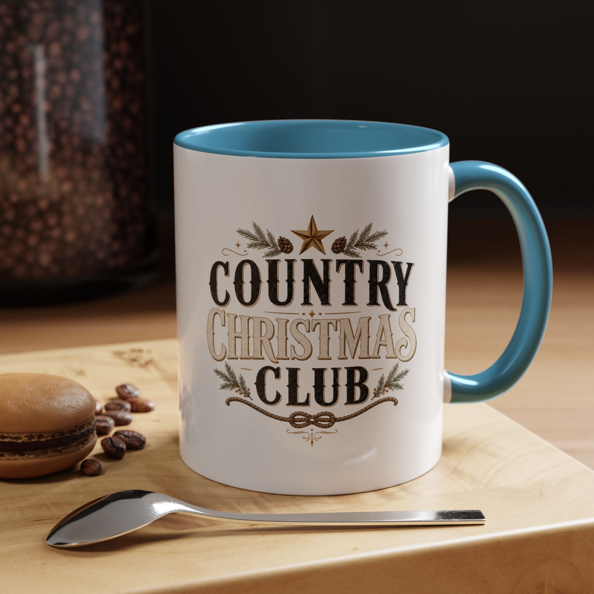 Christmas Country Christmas Club Accent Coffee Mug — Festive Rustic Holiday Coffee Cup