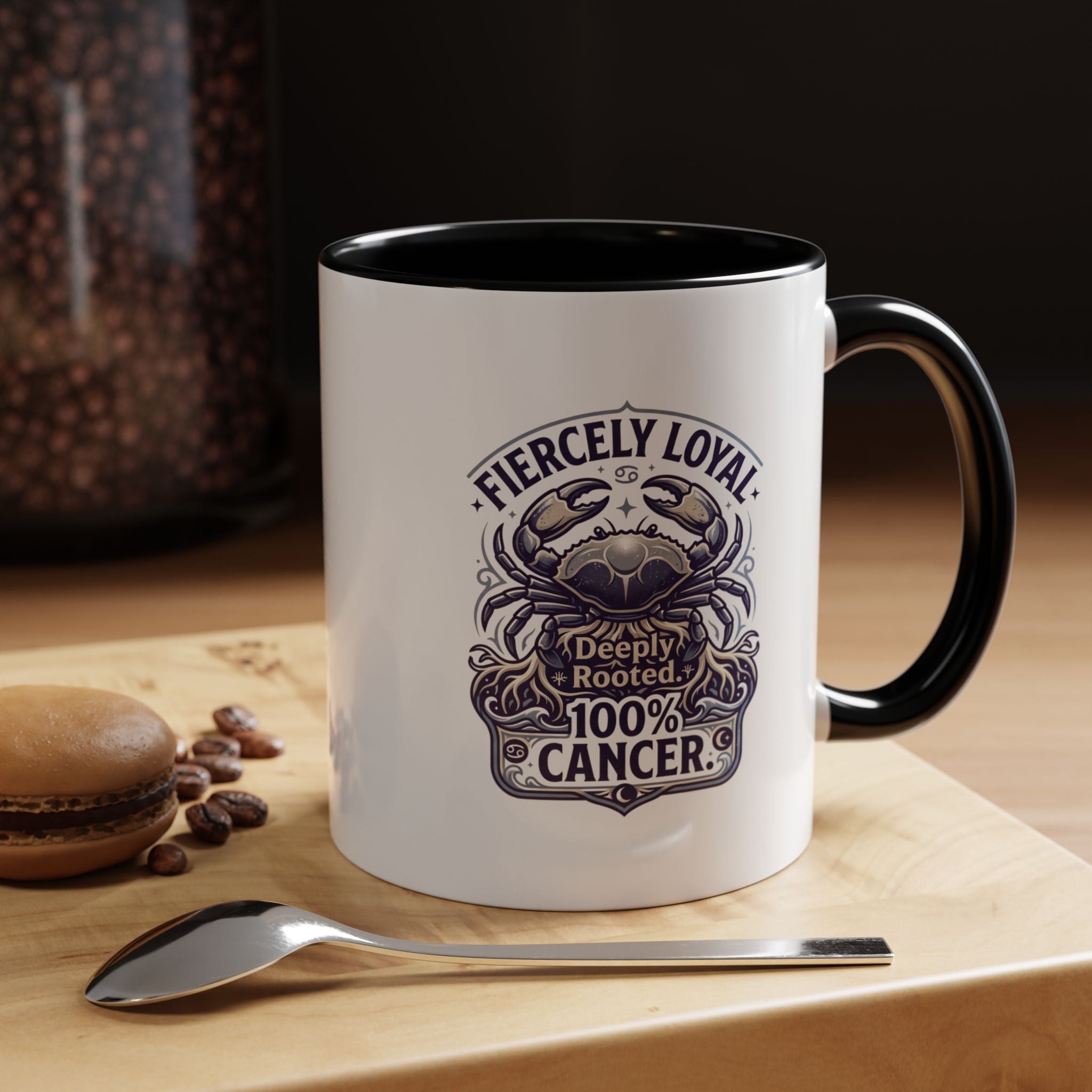 Cancer Zodiac Coffee Mug – "Fiercely Loyal, Deeply Rooted" Accent Mug