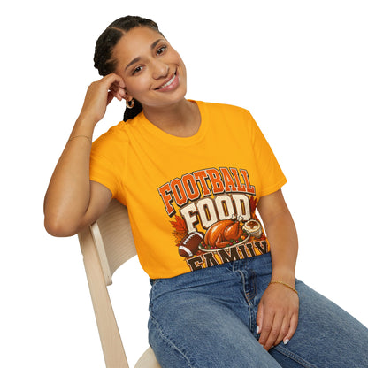 Football Food Family T-Shirt — Thanksgiving Tailgate Tee for Fans