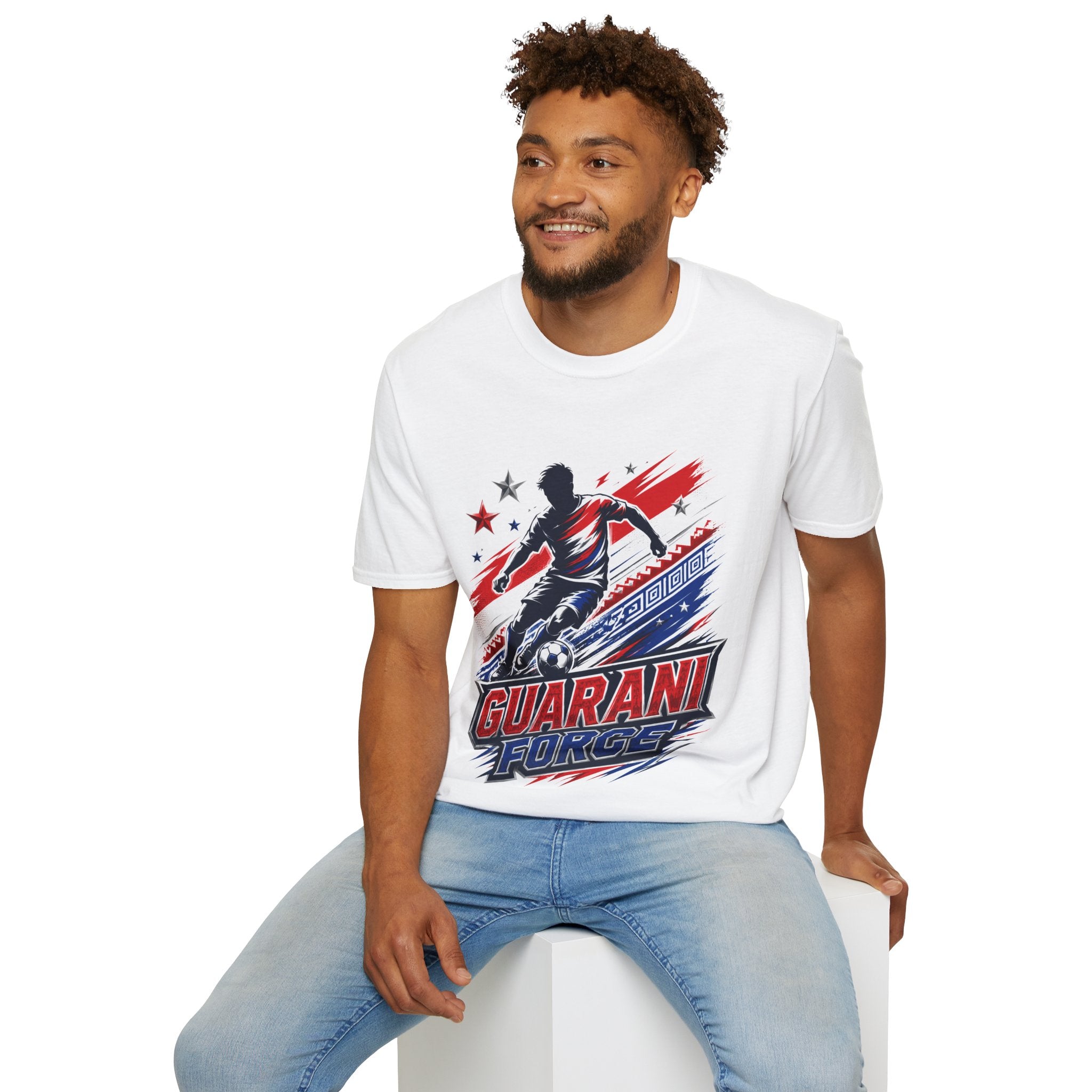 Paraguay Guarani Force Soccer T-Shirt — Red, White & Blue Futbol Fan Tee