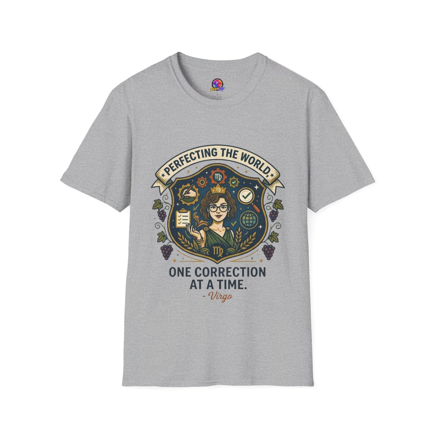 Virgo T‑Shirt — "Perfecting the World One Correction at a Time" Zodiac Tee