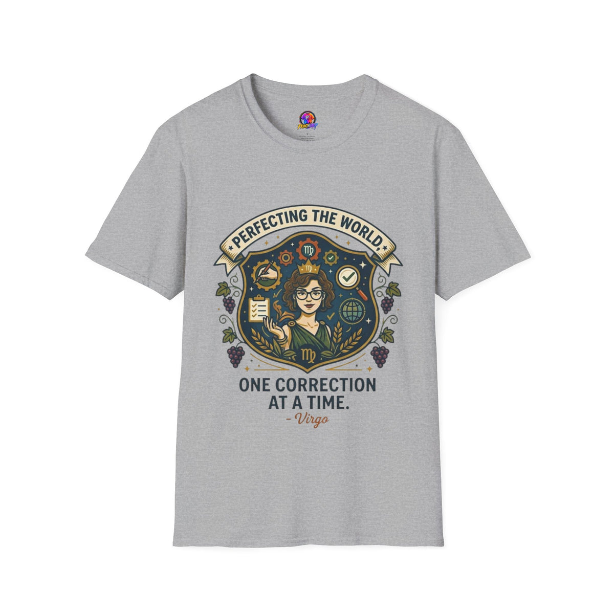 Virgo T‑Shirt — "Perfecting the World One Correction at a Time" Zodiac Tee