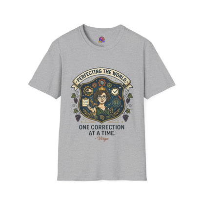 Virgo T‑Shirt — "Perfecting the World One Correction at a Time" Zodiac Tee