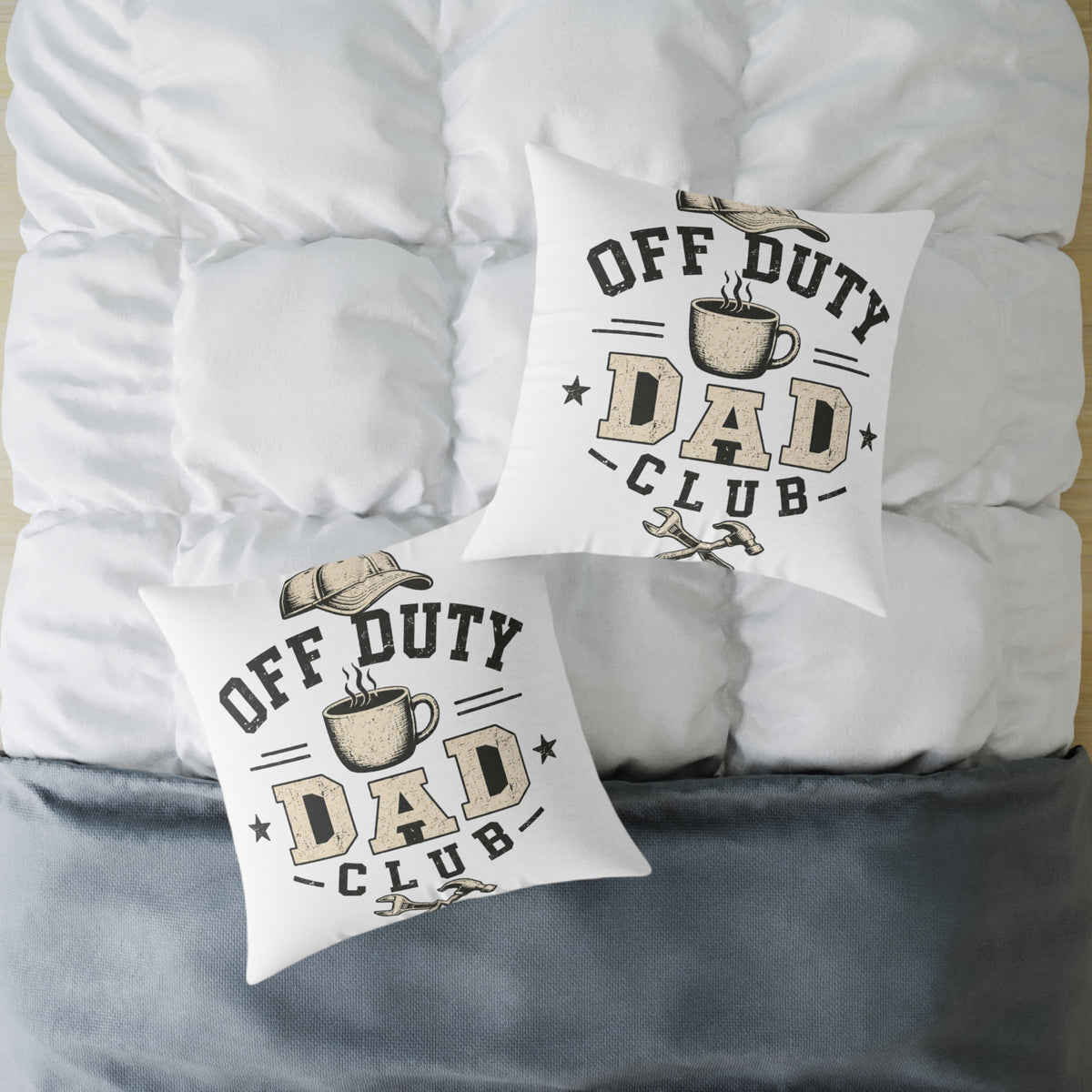 Off Duty Dad Club Throw Pillow  Milo Bailey Dog Dad Mom— Funny Father’s Day Decorative Cushion