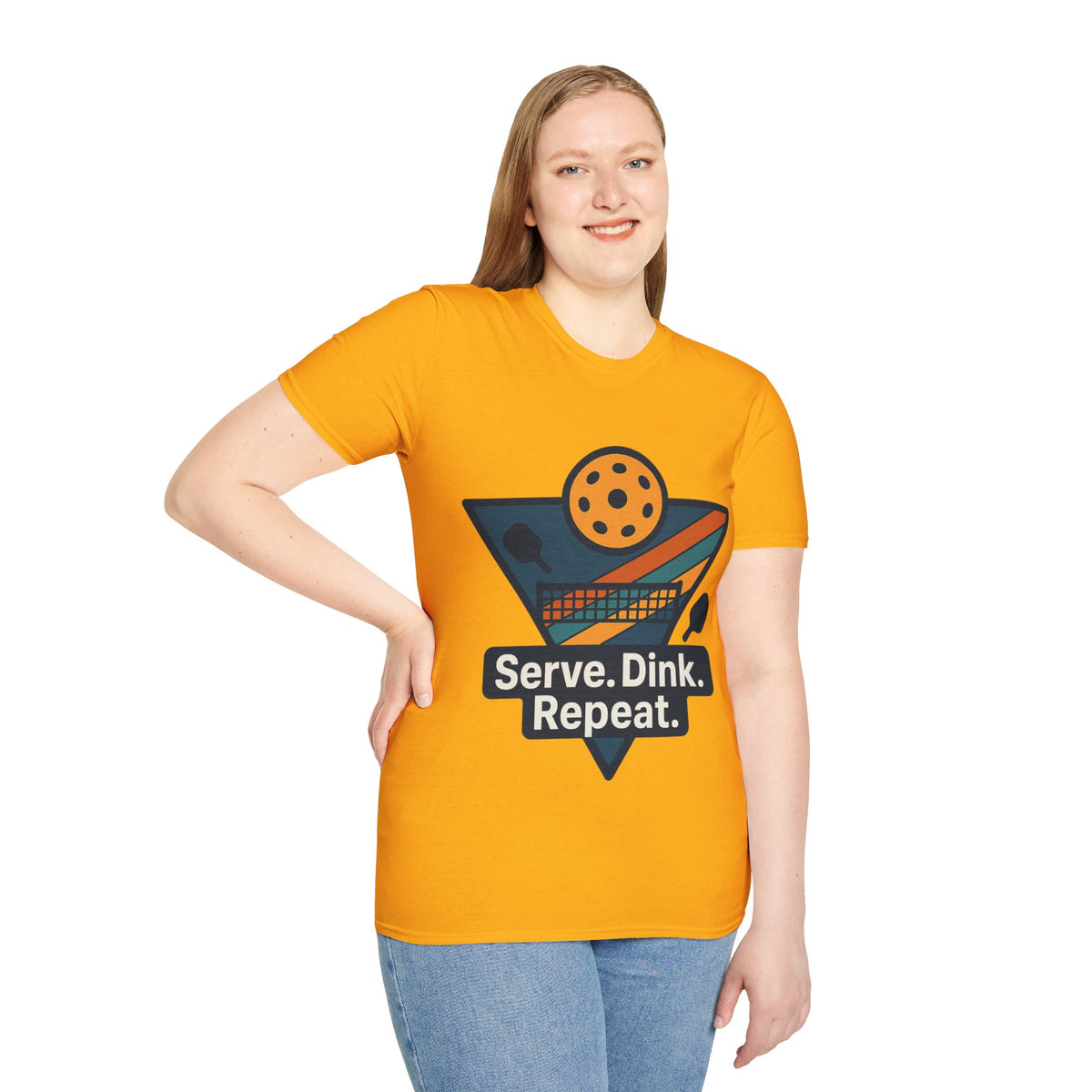 Pickleball T-Shirt — Retro Paddle & Ball Design with “Serve. Dink. Repeat.” Slogan - Trending Now - August 2026