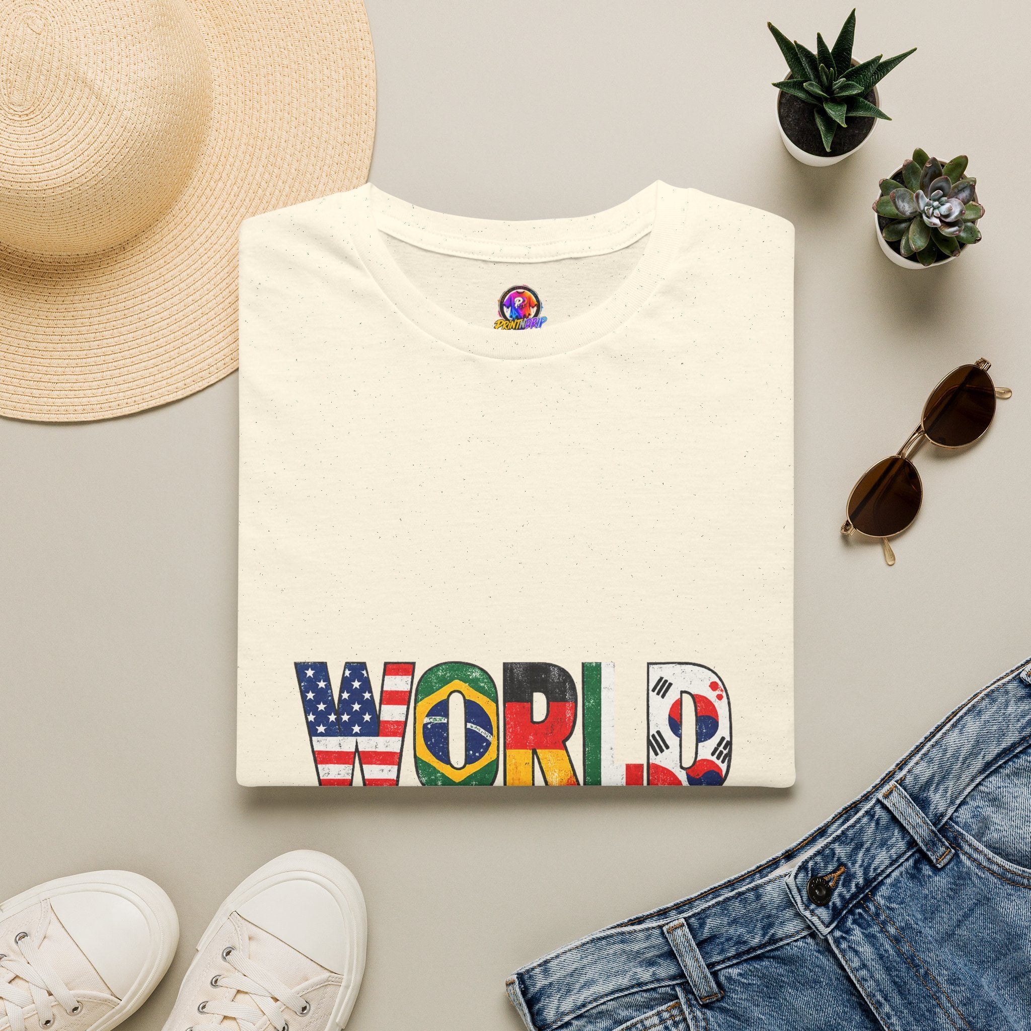 World Cup Flag Graphic T-Shirt — 'WORLD CUP' International Soccer Fans Tee