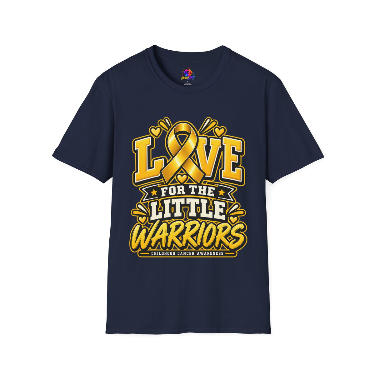 Childhood Cancer Awareness T-Shirt — "Love for the Little Warriors" Yellow Ribbon