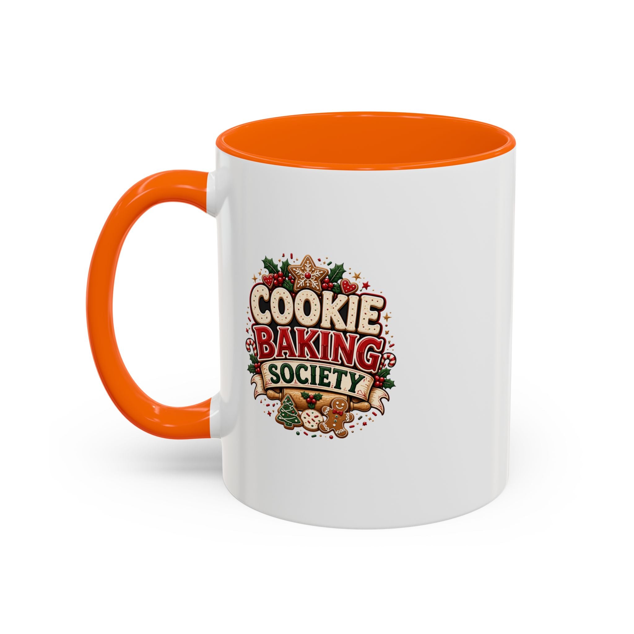 Cookie Baking Society Accent Coffee Mug — Holiday Baking Ceramic Mug