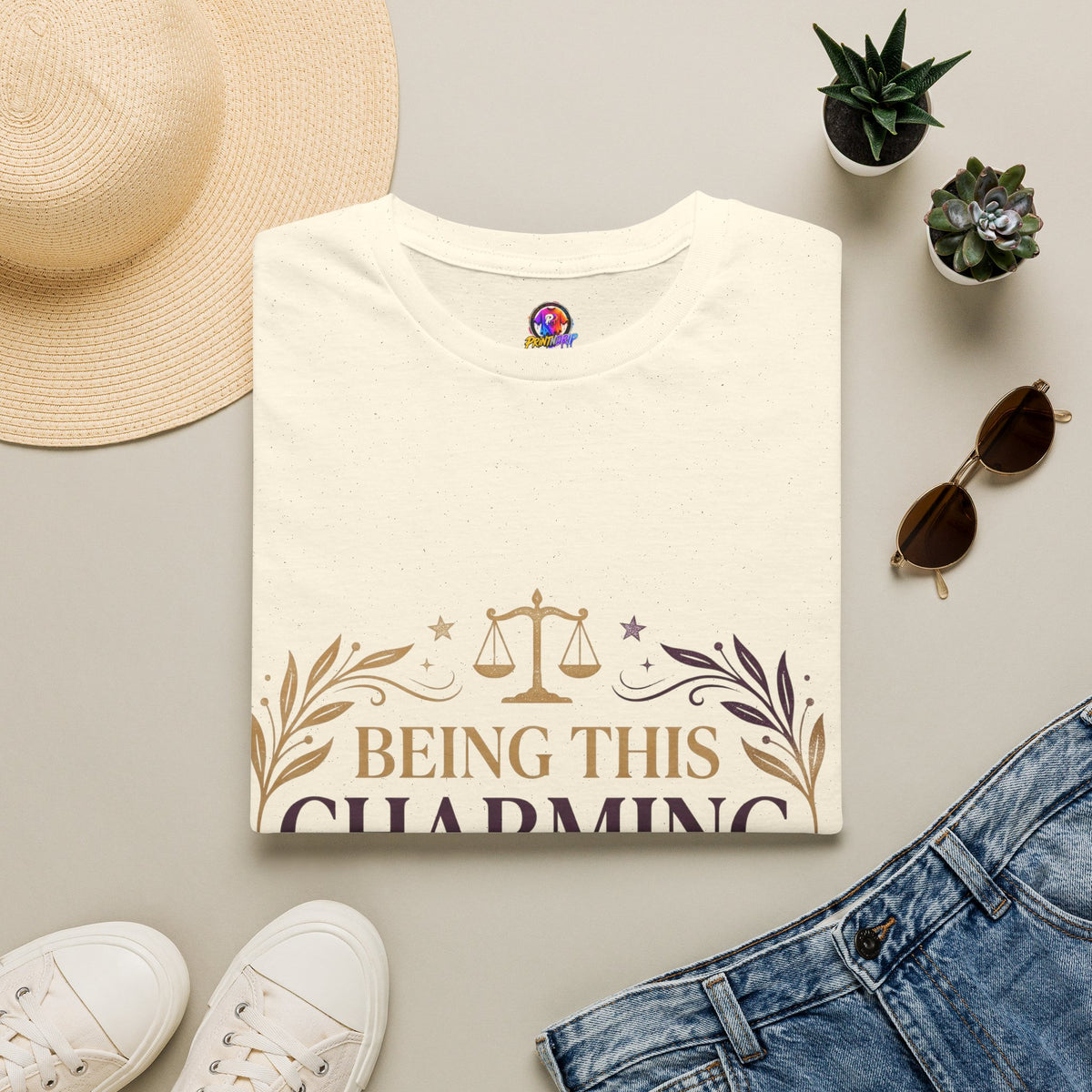 Being This Charming Libra T-Shirt – 'Being This Charming Is Exhausting' Zodiac Tee