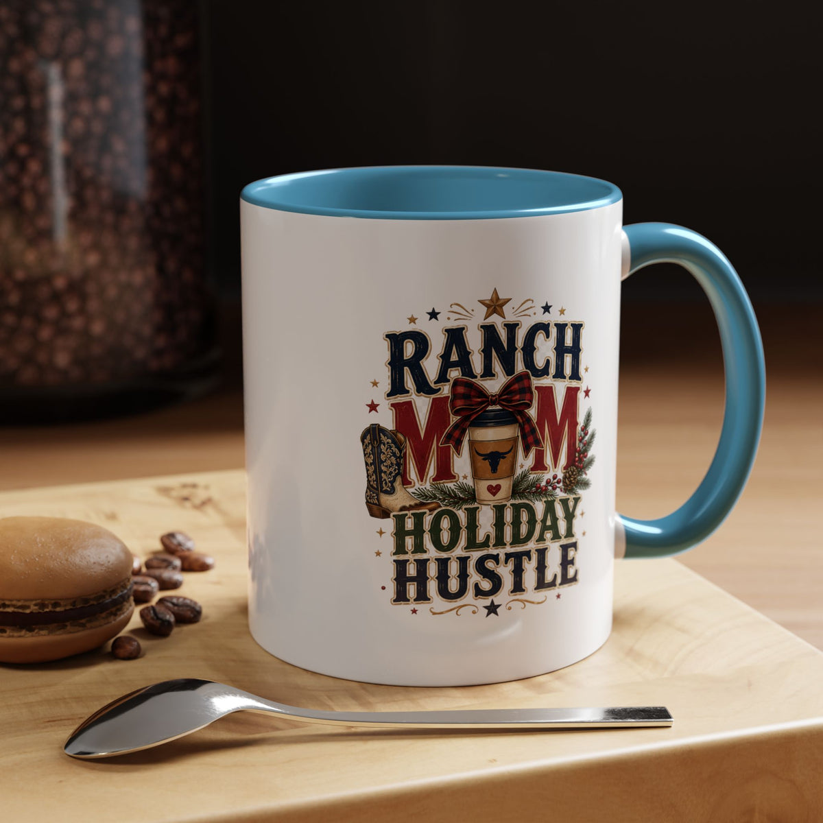 Modern Day Christmas Ranch Mom Holiday Hustle Accent Coffee Mug
