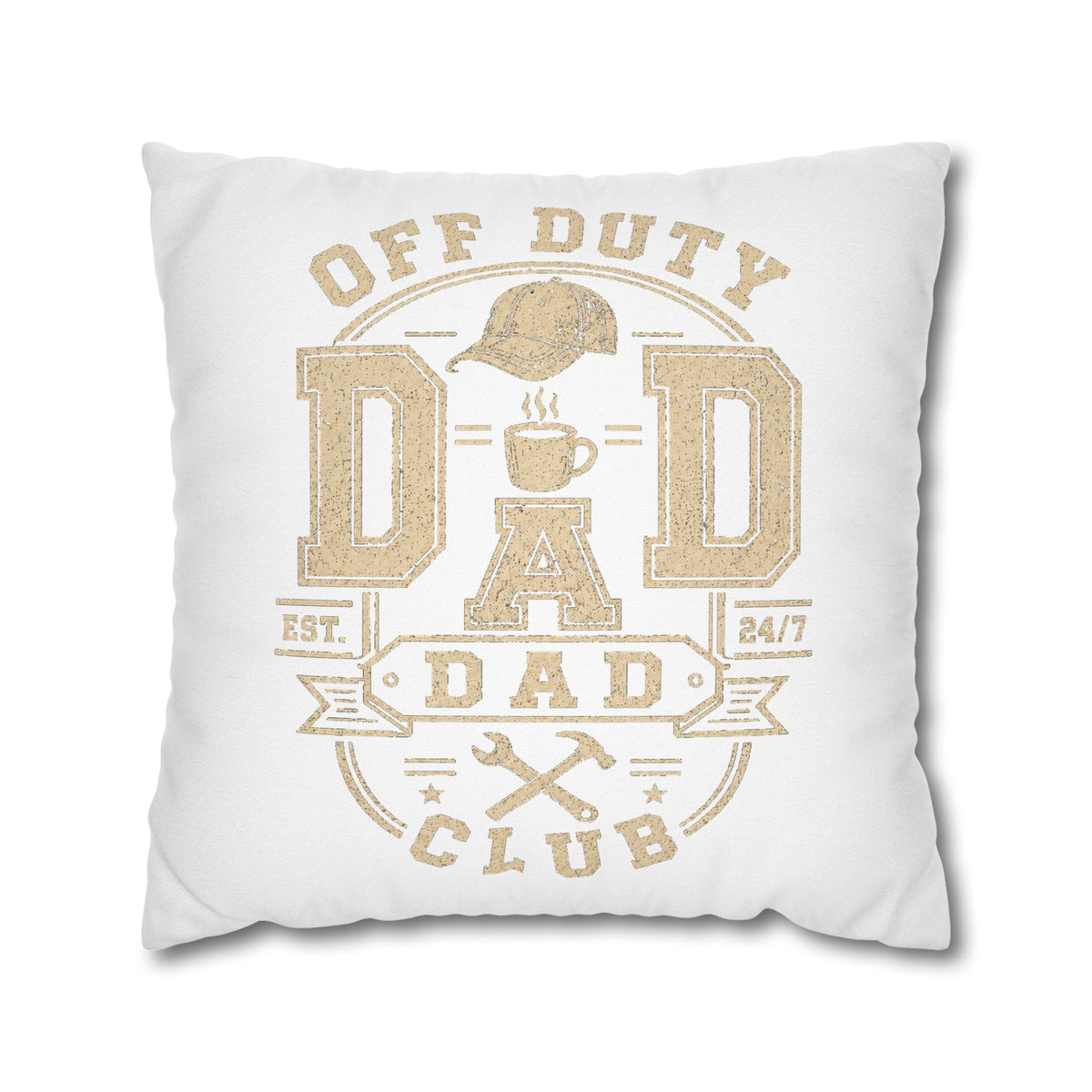 Off Duty Dad Club Throw Pillowcase — 'Off Duty DAD' Decorative Cushion Cover for Father’s Day Milo Bailey Dog Dad Mom