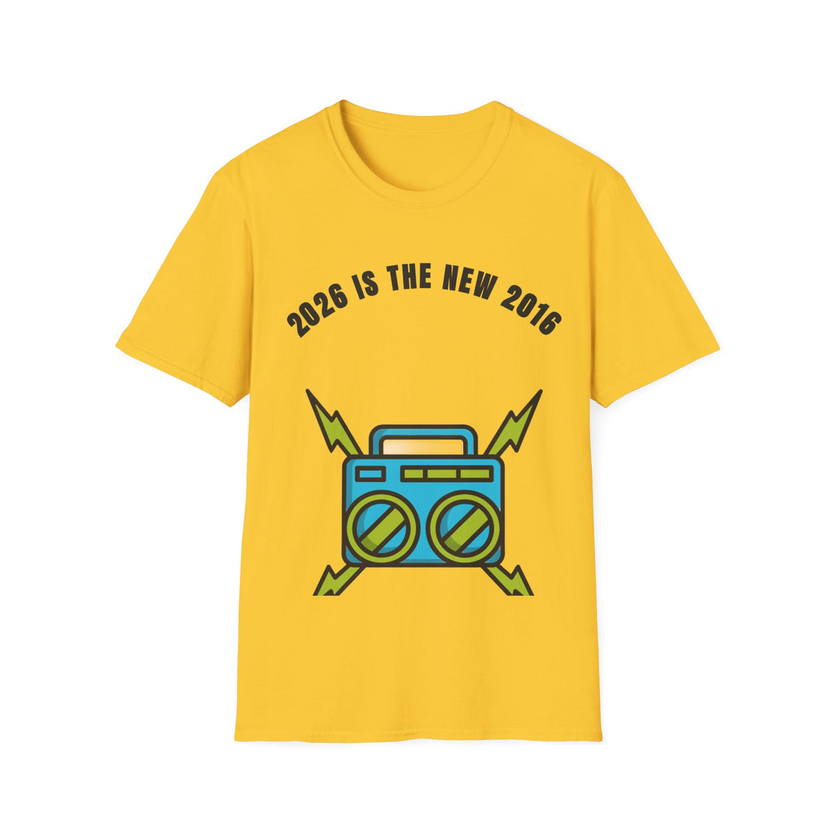 2026 Is The New 2016 T-Shirt — Retro Boombox Graphic Tee - Trending Now - September 2026