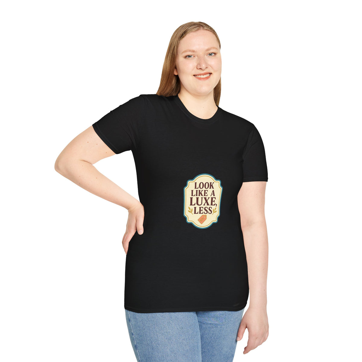 T-Shirt — "Look Like a Luxe Less" Retro Badge Graphic Tee - Trending Now - October 2026