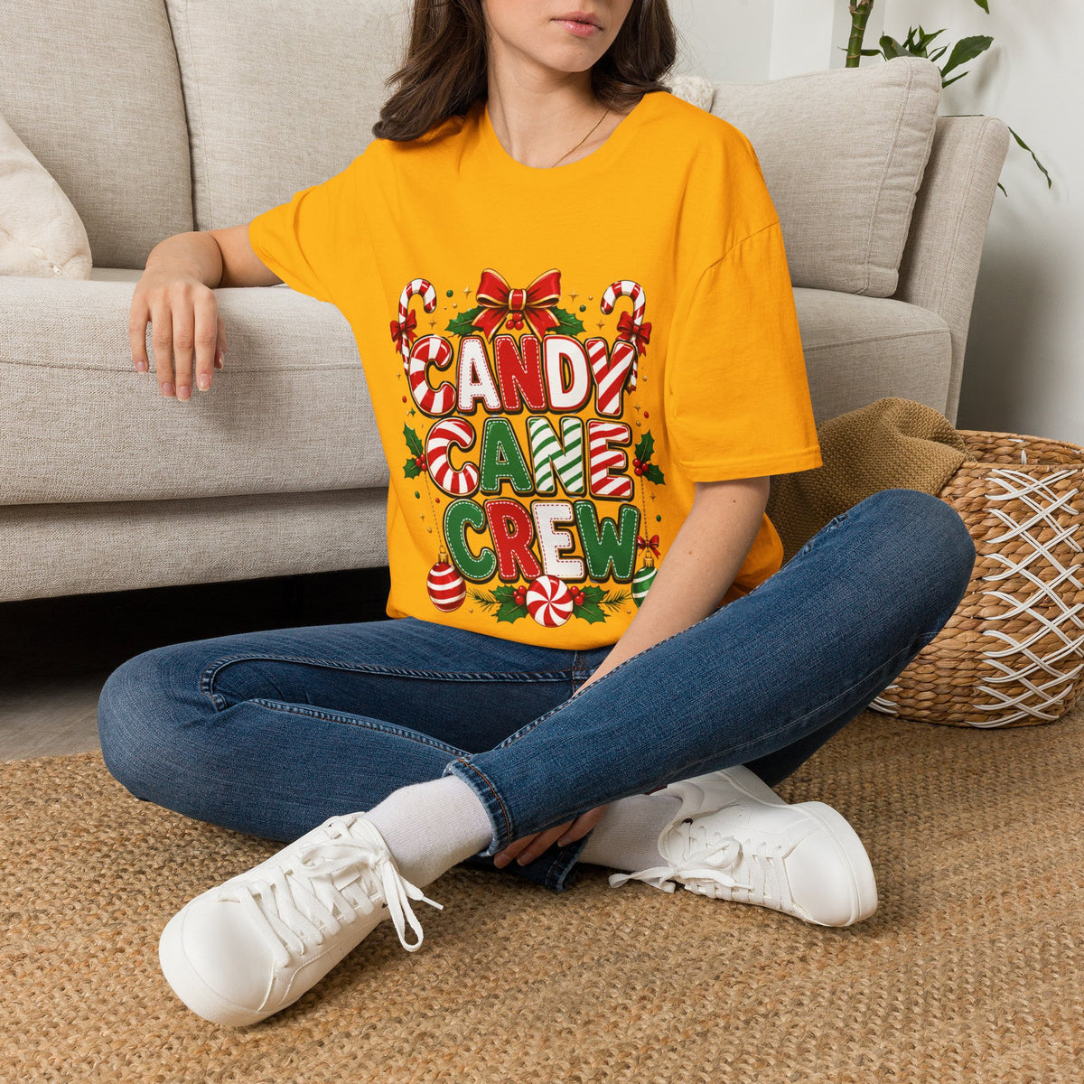 Candy Cane Crew T-Shirt — Festive Christmas Holiday Tee
