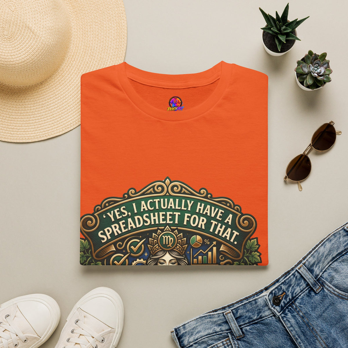 Virgo Zodiac T‑Shirt — "Yes, I Actually Have a Spreadsheet for That"
