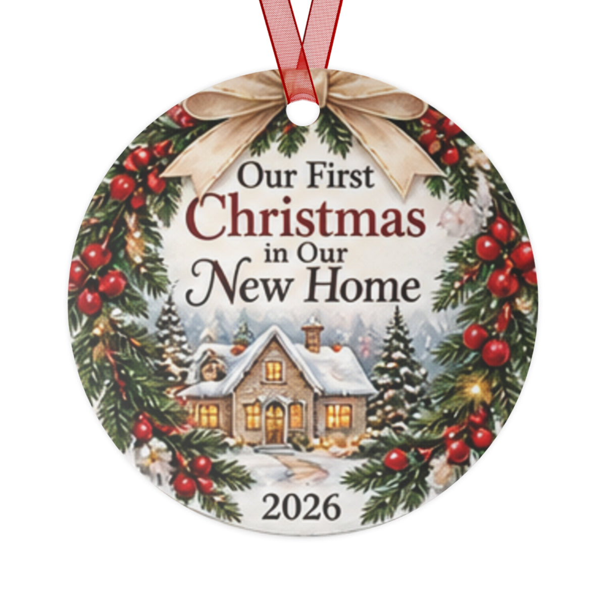 First Christmas in Our New Home Metal Ornament 2026