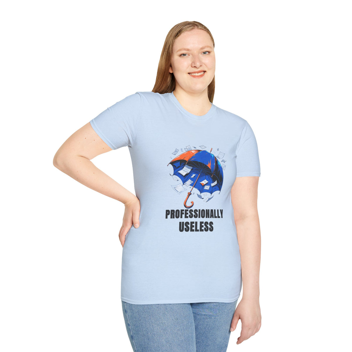 Professionally Useless T-Shirt — Illustrated Umbrella Graphic - Trending Now - August 2026