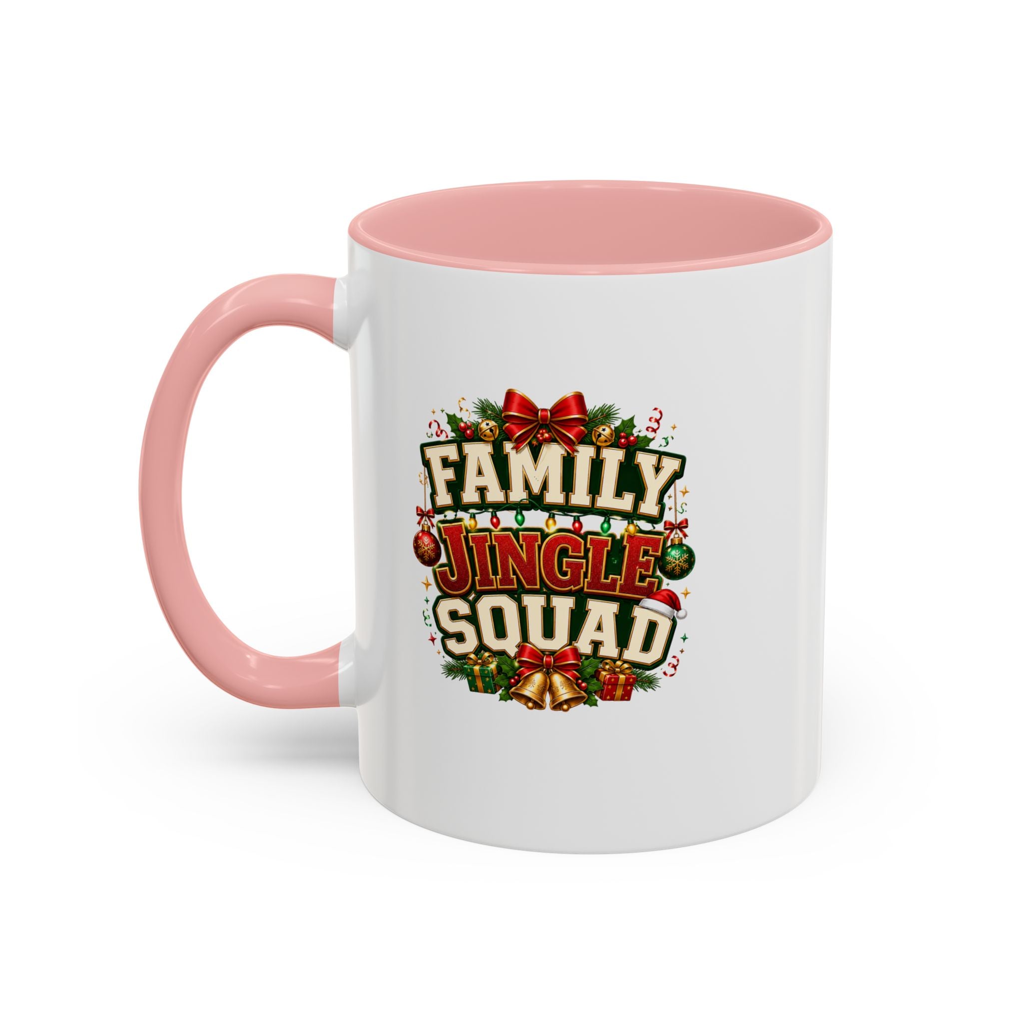 Family Jingle Squad Accent Coffee Mug — Christmas Holiday Coffee Cup