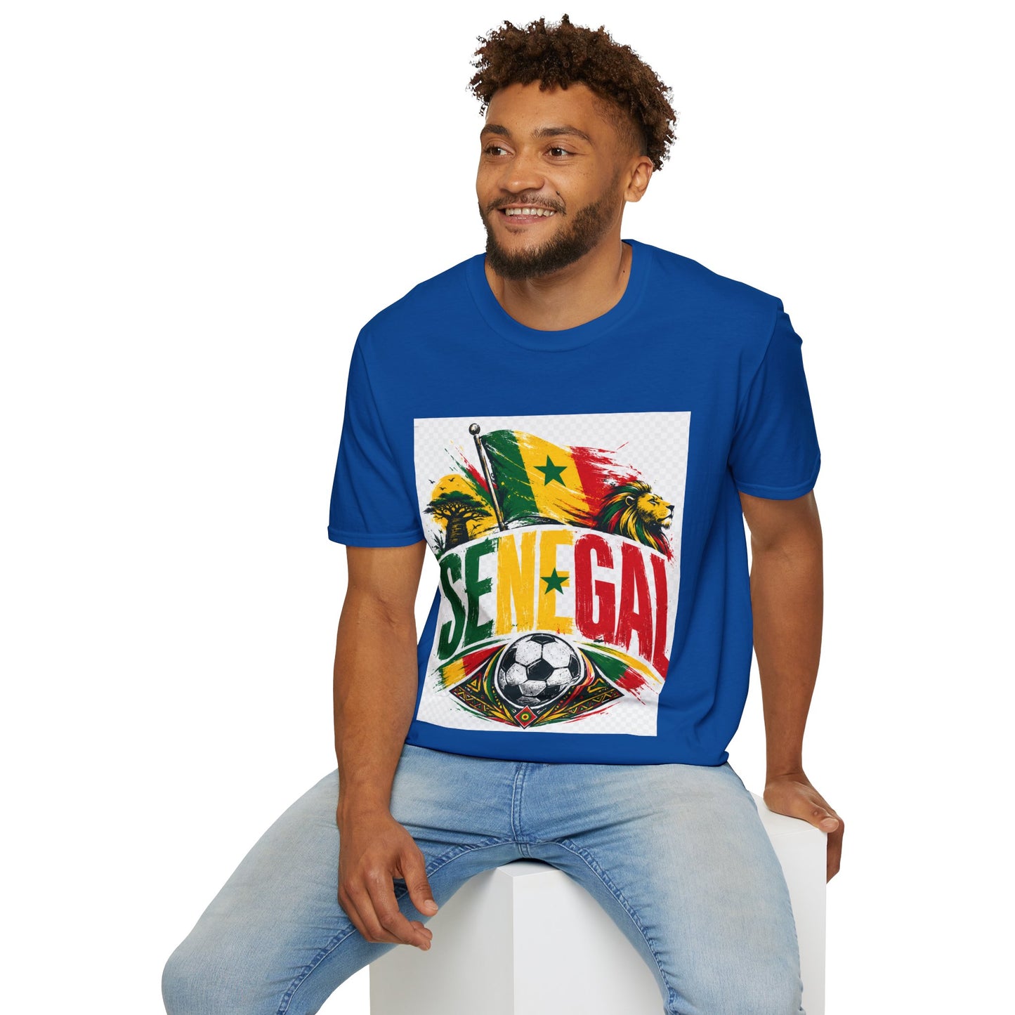 Senegal Flag Soccer T-Shirt — Lion & Football Pride Tee