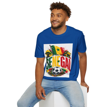 Senegal Flag Soccer T-Shirt — Lion & Football Pride Tee
