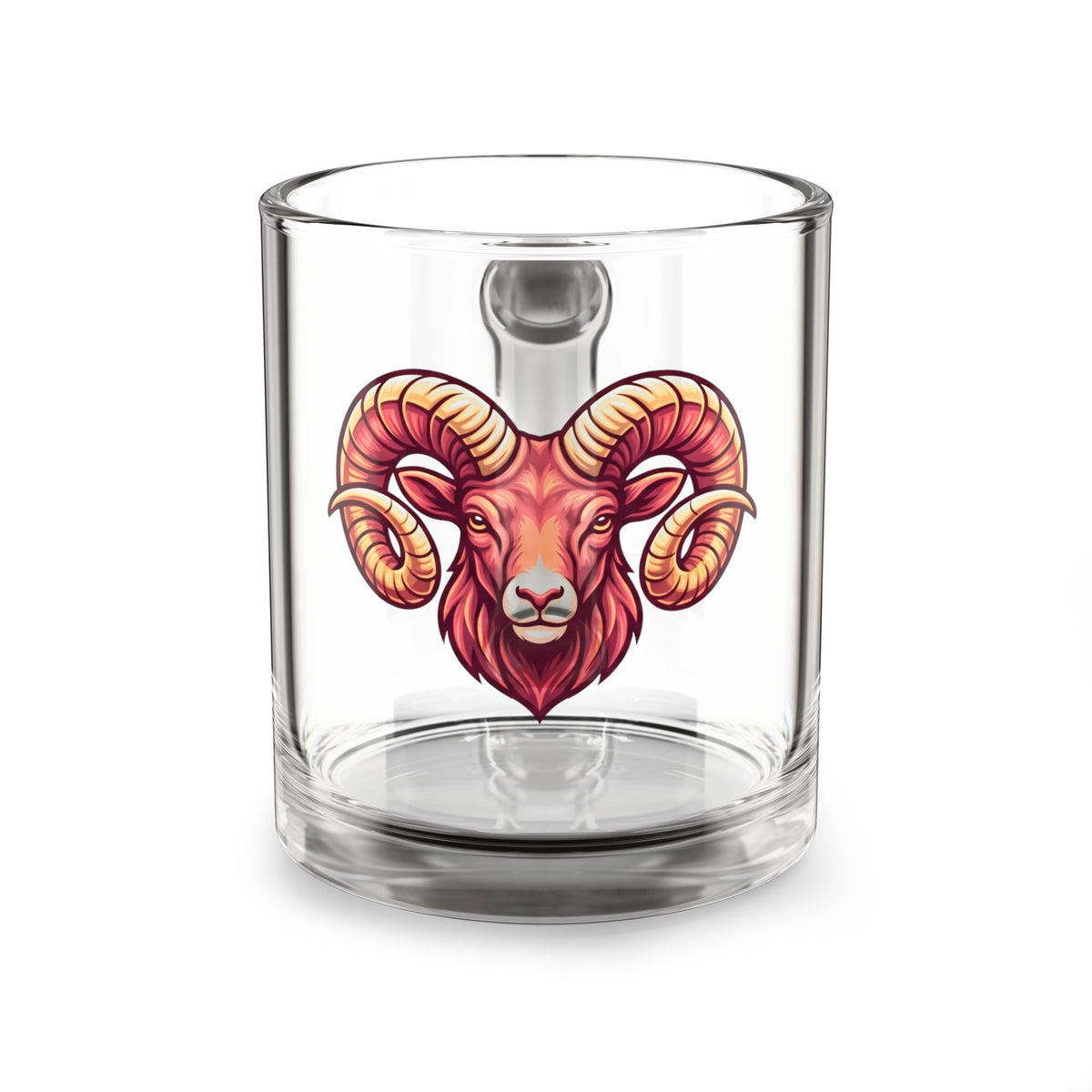 Aries Ram Glass Mug — 10oz Zodiac Coffee & Tea Cup