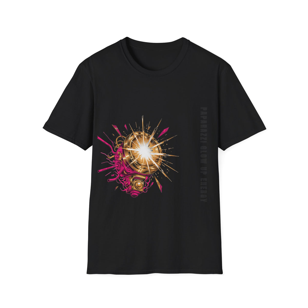 Paparazzi Glow Up Energy Vertical Text Gold Disco Ball White Graphic Tee - Trending Now - September 2026