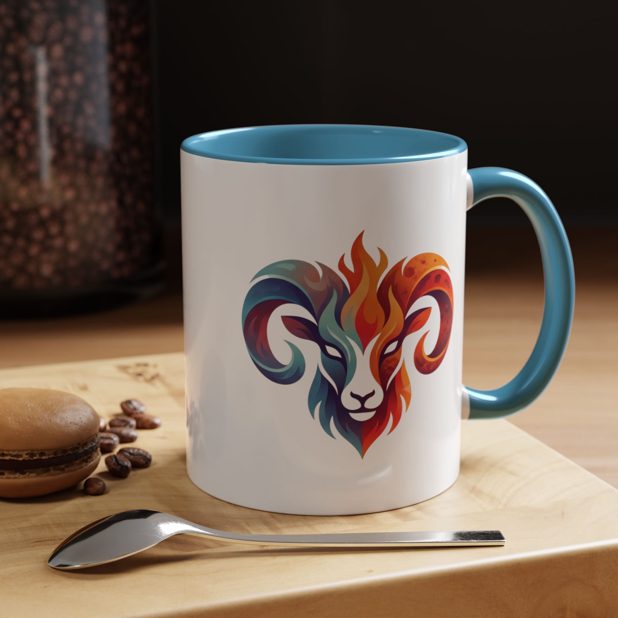 Aries Ram Heart Coffee Mug – Colorful Zodiac Accent Mug