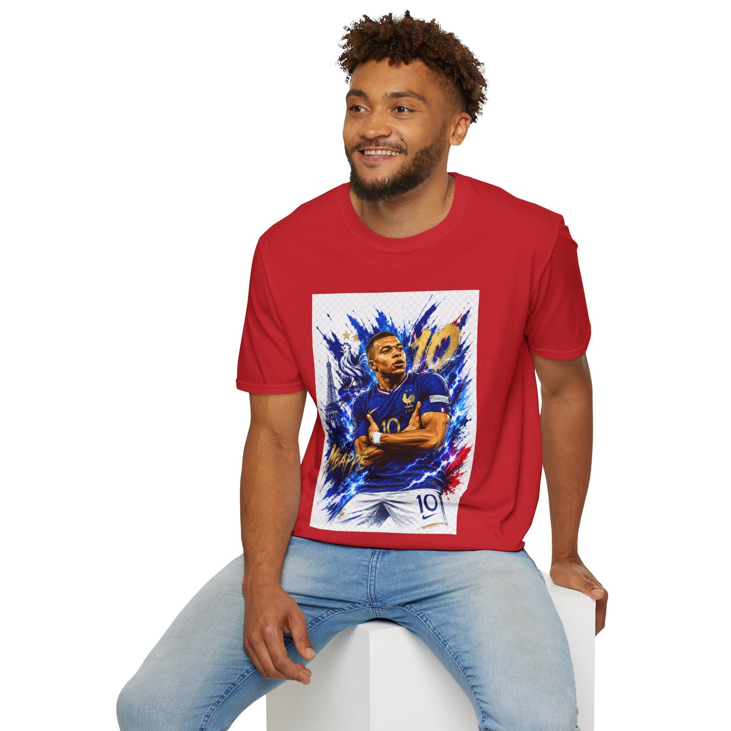 France Mbappé Soccer T-Shirt — #10 Blue Action Portrait Tee
