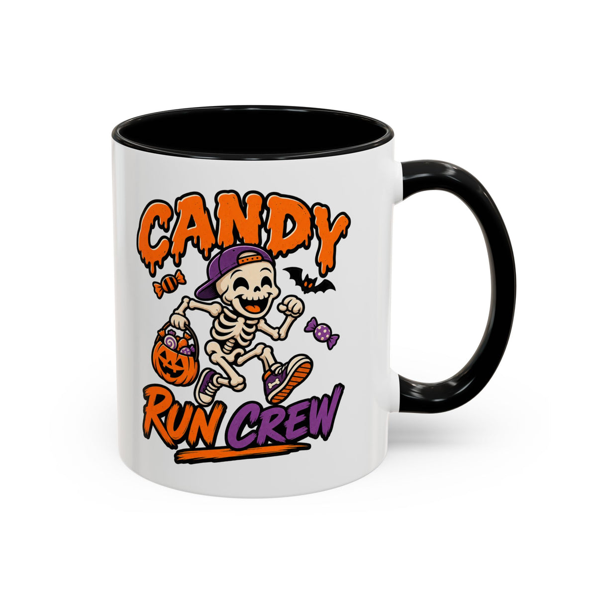 Candy Run Crew Coffee Mug — Halloween Skeleton Trick-or-Treat Accent Mug (11/15oz)