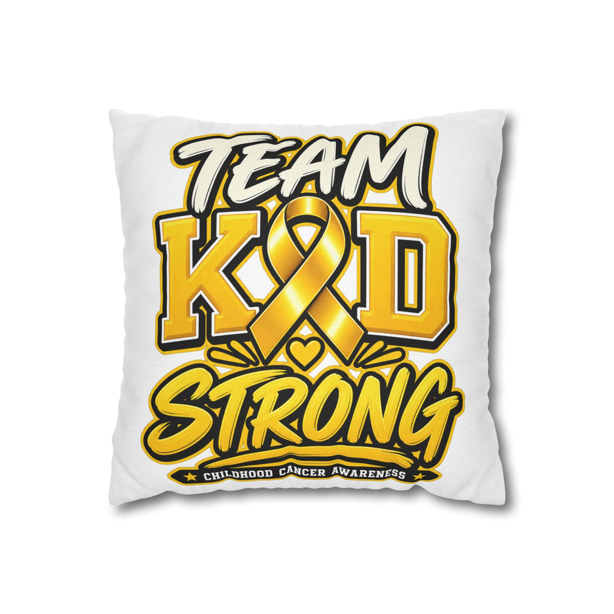 Team KID Strong Childhood Cancer Awareness Square Pillowcase