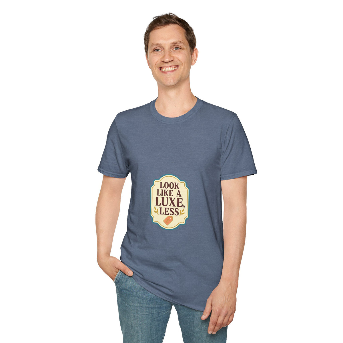T-Shirt — "Look Like a Luxe Less" Retro Badge Graphic Tee - Trending Now - October 2026