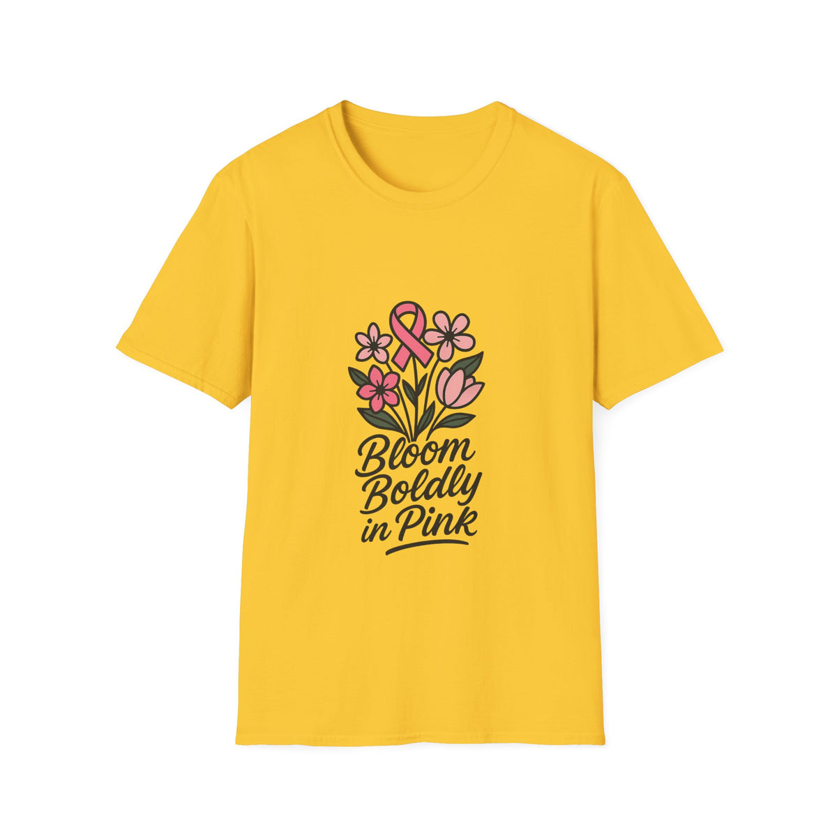 Breast Cancer Awareness T-Shirt — "Bloom Boldly in Pink" Floral Ribbon Tee - Trending Now - October 2026