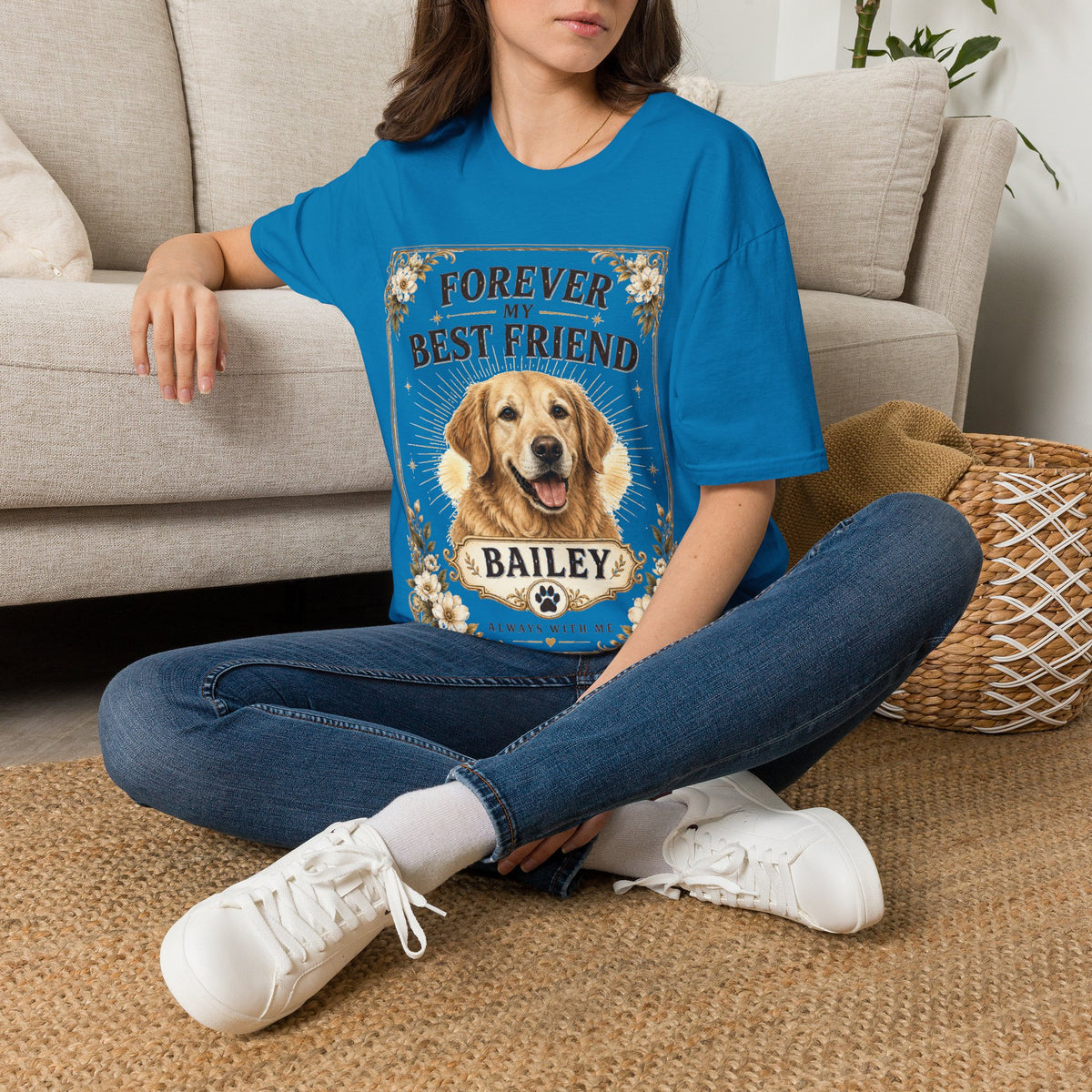 Forever My Best Friend Dog T-Shirt — Personalized Golden Retriever Tribute