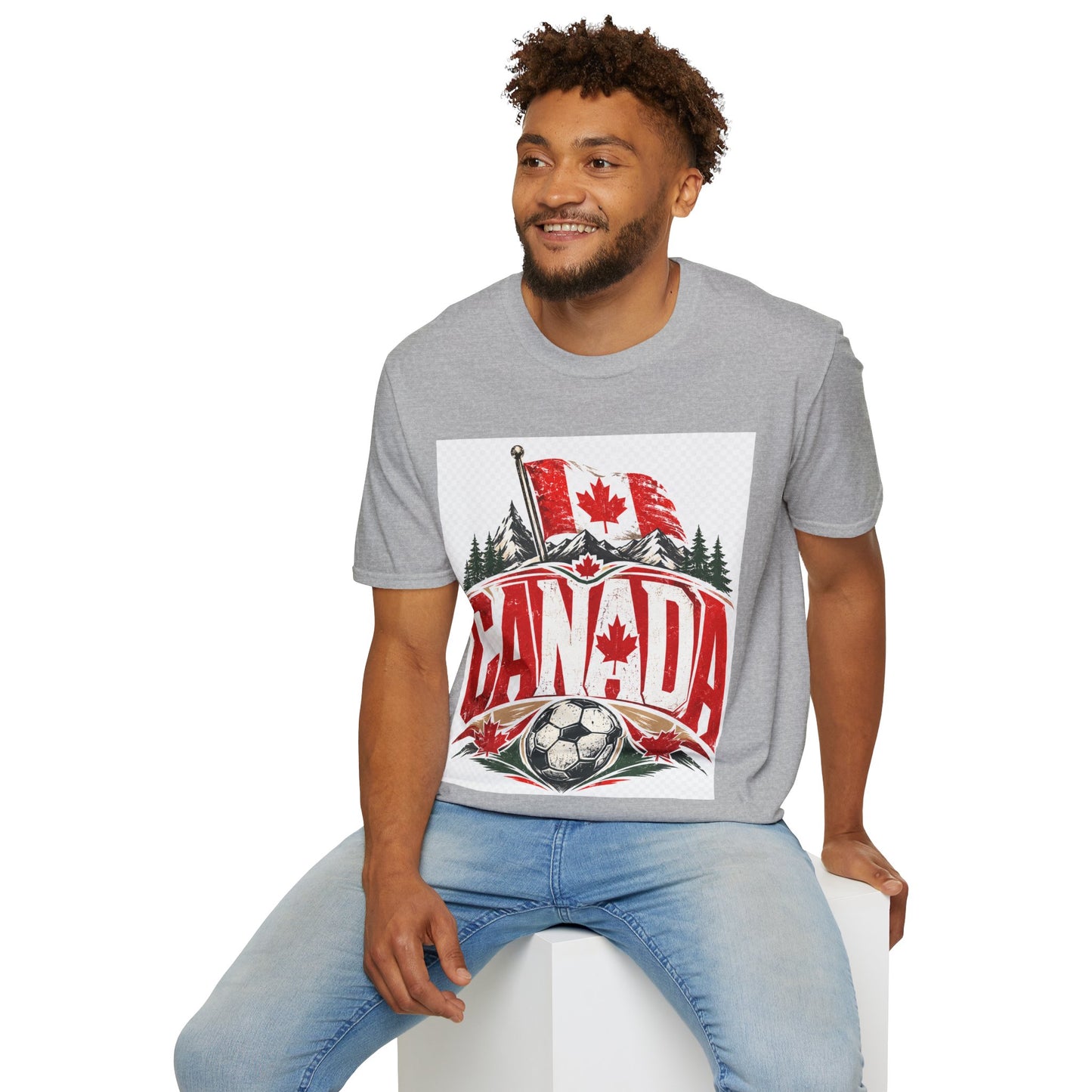 Canada Soccer T‑Shirt — Canadian Flag & Maple Leaf Crest