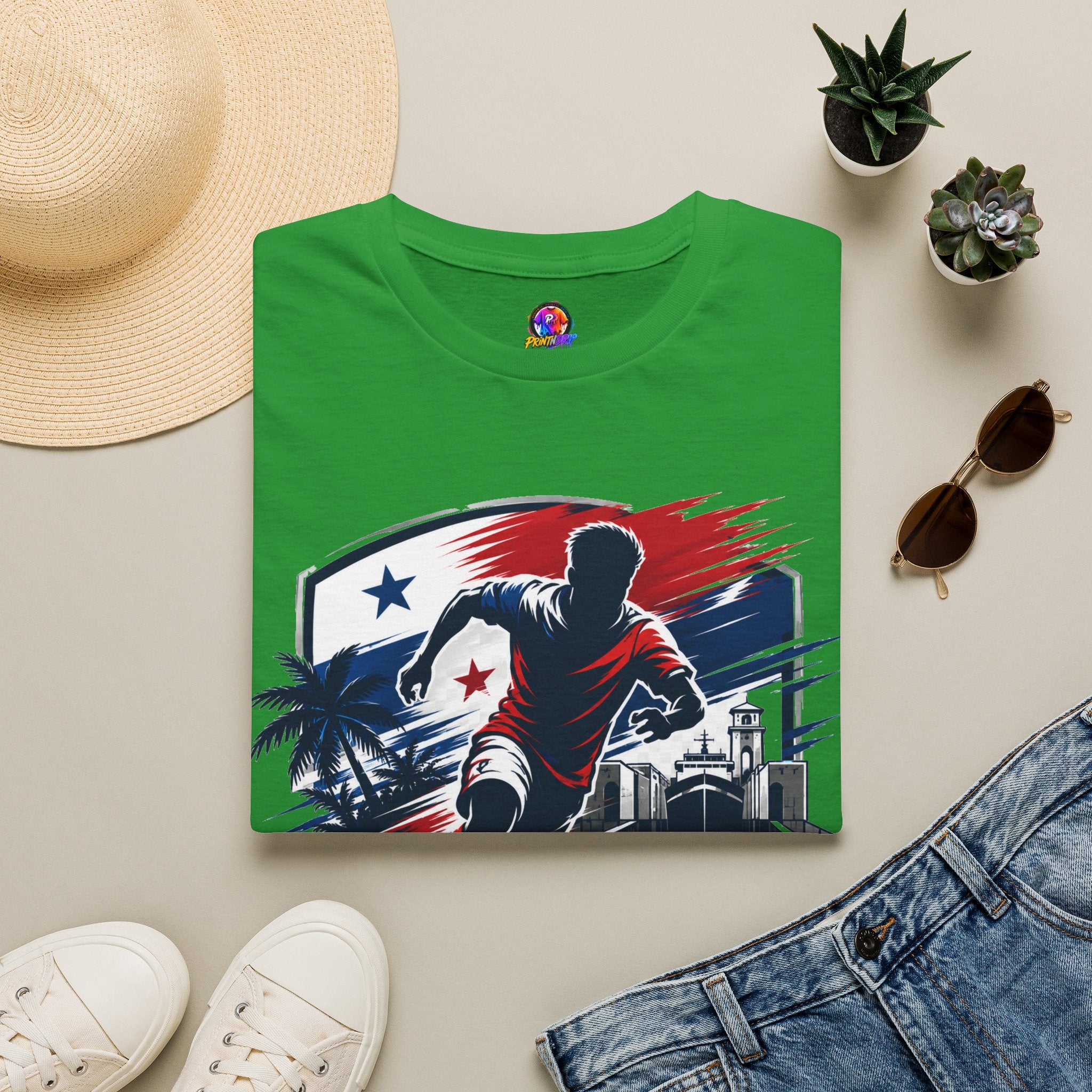 Canal Force Soccer T-Shirt - Patriotic Player Graphic Tee - Panama Shirt