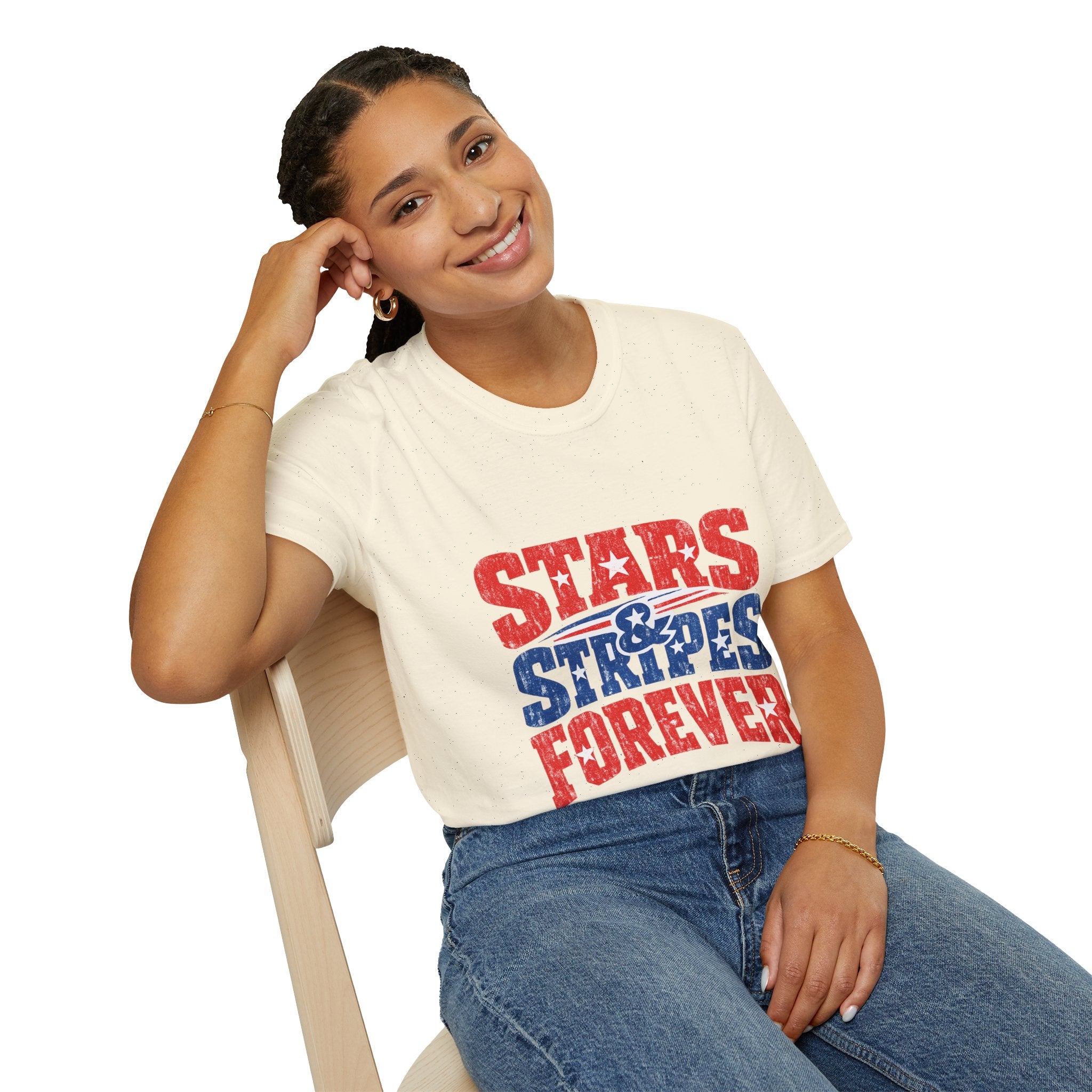 USA Stars & Stripes Forever T-Shirt — Patriotic Red White Blue Graphic Tee