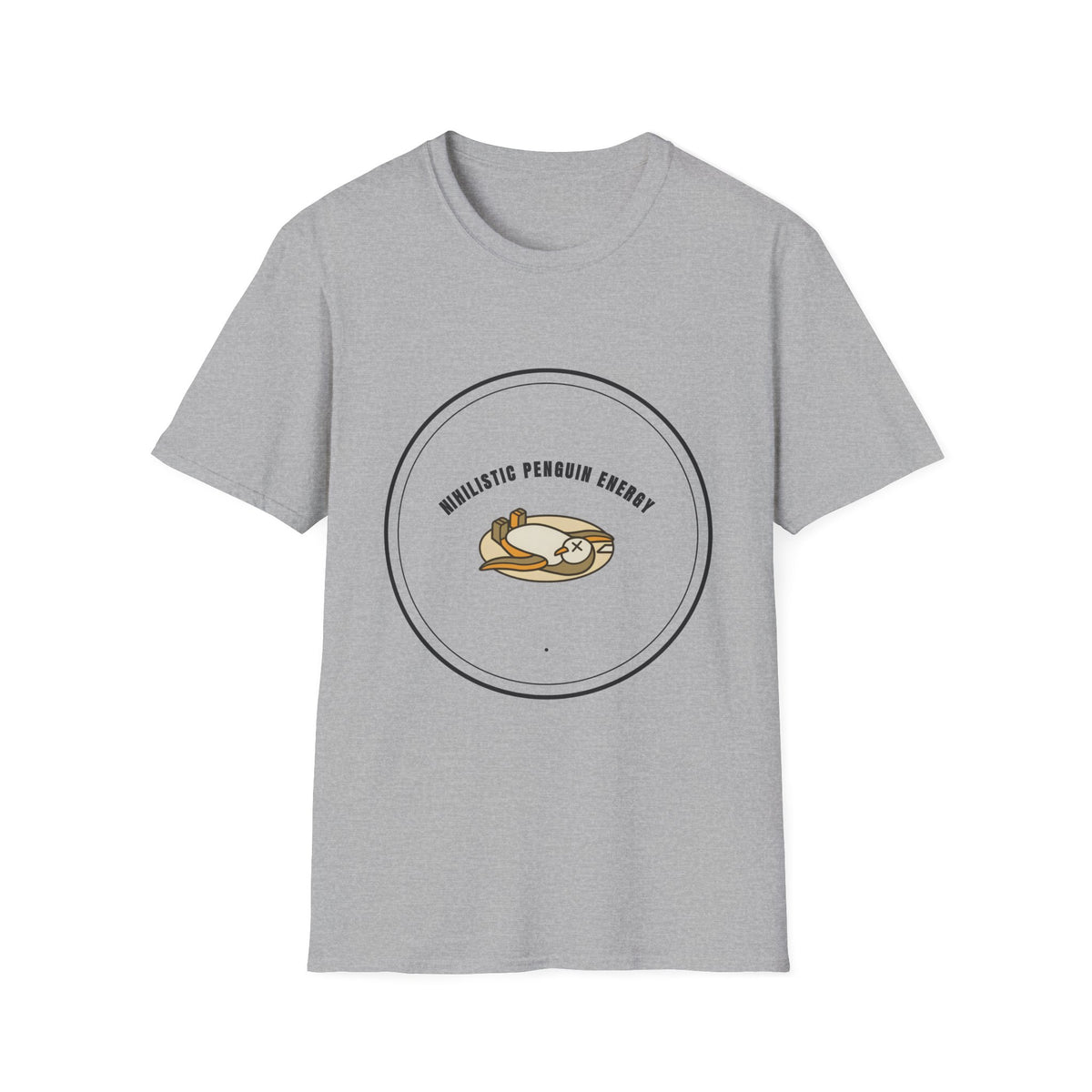 Nihilistic Penguin Energy T-Shirt — Cute Sloth-Like Penguin Graphic Tee - Trending Now - September 2026