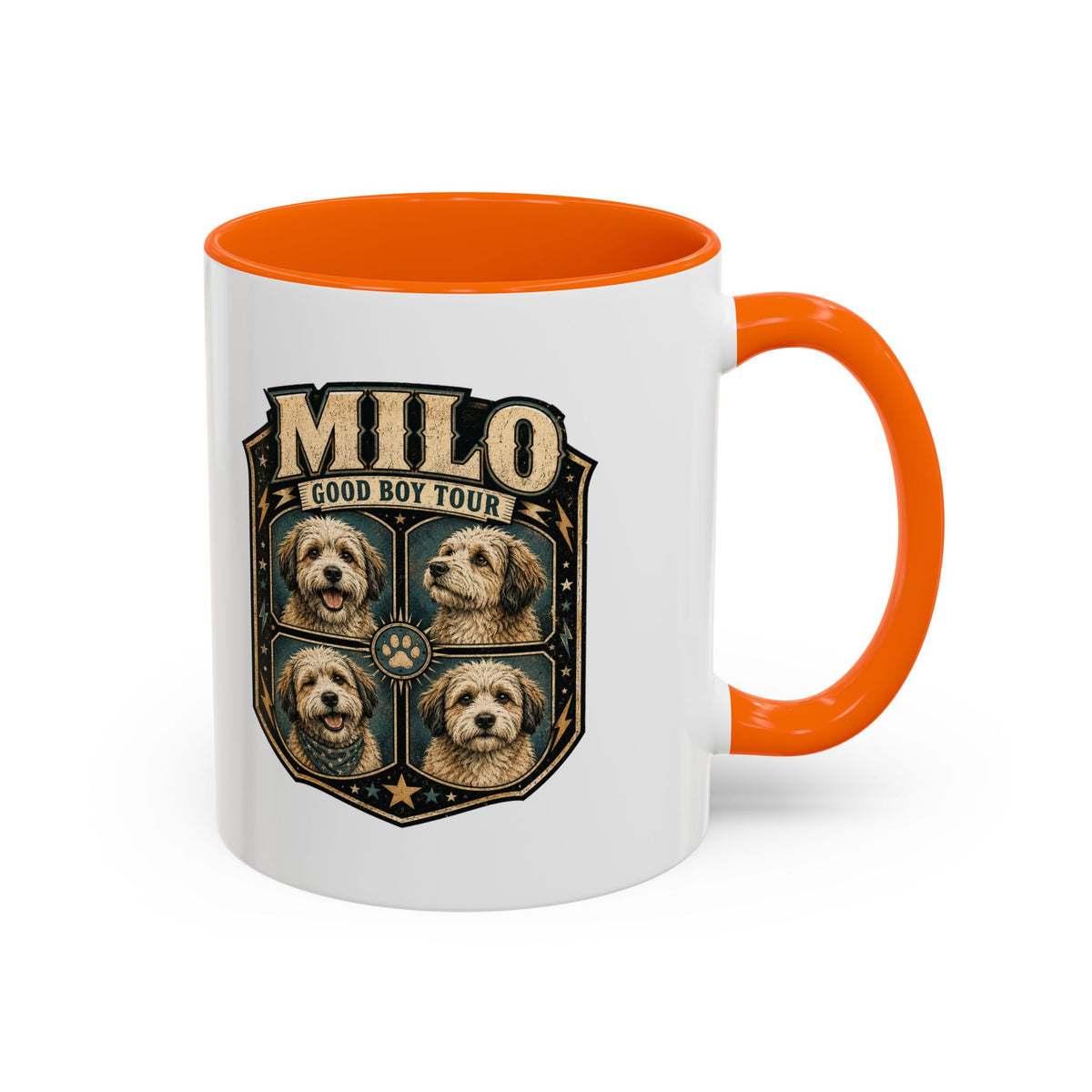 Milo Bailey Dog Dad Mom Milo 'Good Boy Tour' Accent Coffee Mug – Personalized Dog Lover Gift
