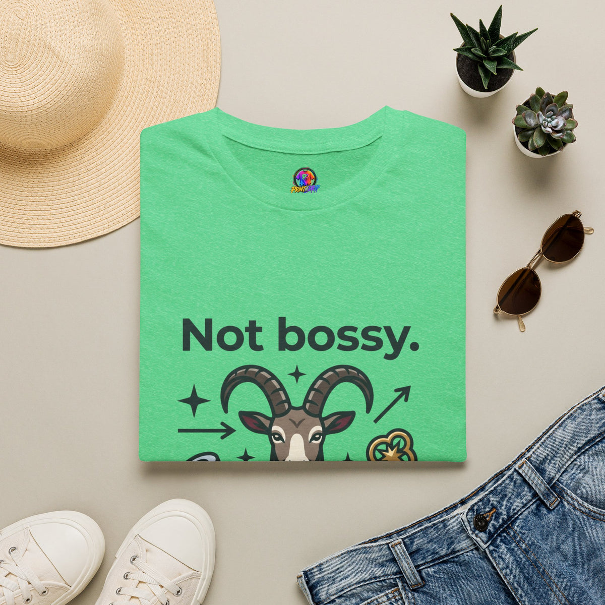 Capricorn T-Shirt — "Not Bossy, Just the Boss" Zodiac Goat Tee
