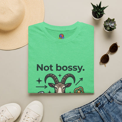 Capricorn T-Shirt — "Not Bossy, Just the Boss" Zodiac Goat Tee