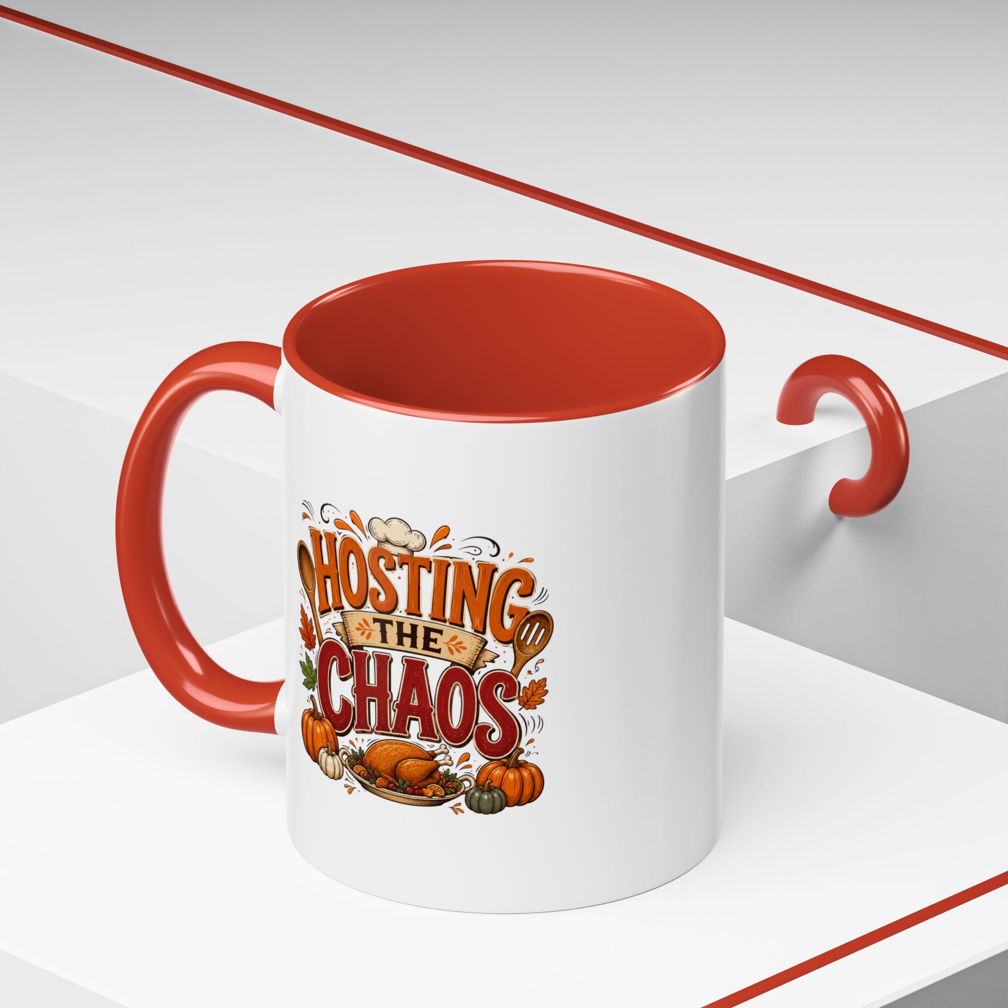 Thanksgiving Mug Hosting the Chaos Accent Coffee Mug — Thanksgiving Pumpkin Fall Kitchen Gift